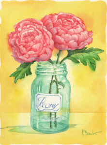 13169 - Fruit Jar Peony image 8.5x11.5 paper 11.5x15