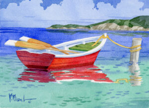 99068 - Red Rowboat image 8x6 paper 15x11.25