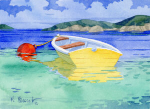 99069 - Yellow Rowboat image 8x6 paper 15x11
